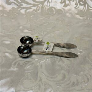Tea Scoop Measuring Spoons - Stainless Steel Set of 2